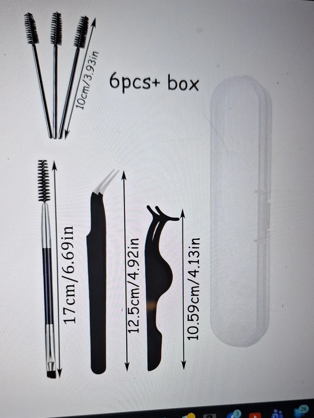 Eyelash Tool Kit with Black Tweezers & Applicators